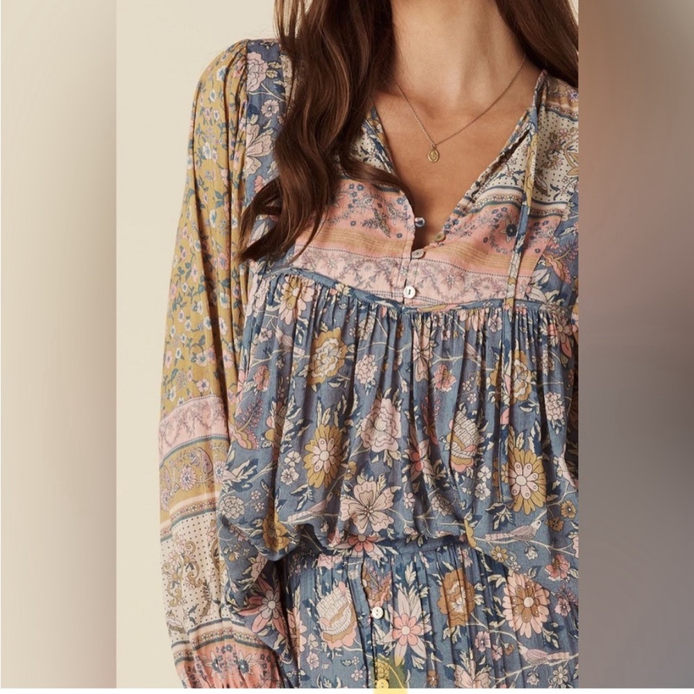 Spell Mossy Boho Blouse in Evening EUC